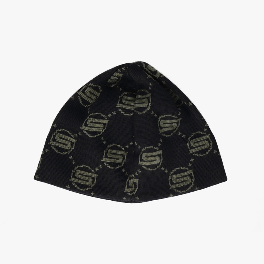 SWAY x OVERRIDE MONOGRAM BEANIE 詳細画像 BLACK 1