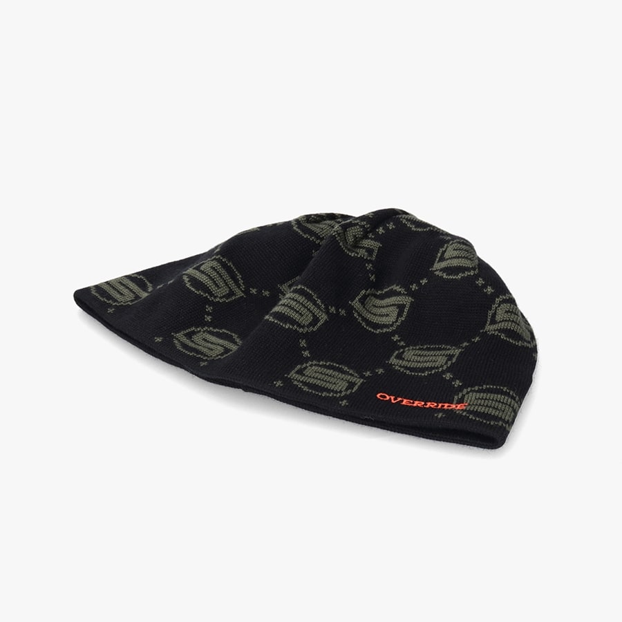 SWAY x OVERRIDE MONOGRAM BEANIE 詳細画像 BLACK 2