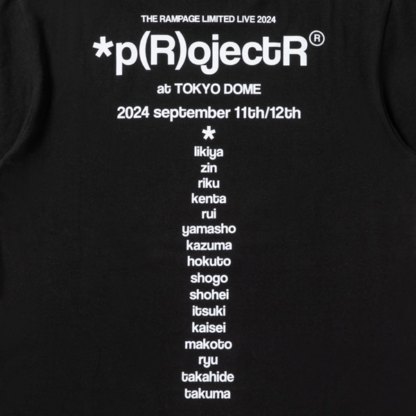 *p(R)ojectR® at TOKYO DOME グラフィックTシャツ/BLACK 詳細画像