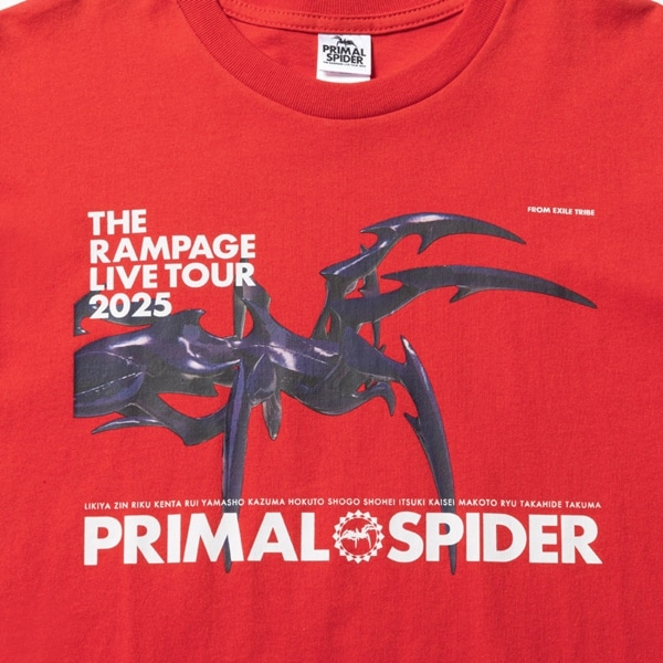 PRIMAL SPIDER ツアーTシャツ/RED 詳細画像