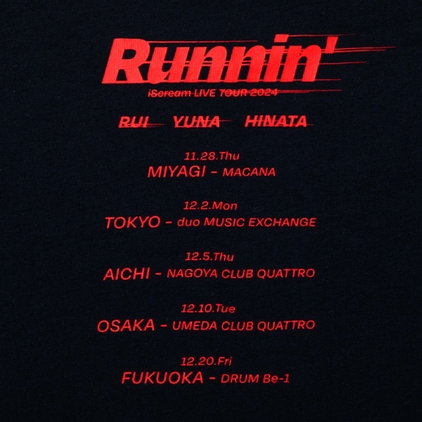 Runnin' ツアーTシャツ/BLACK 詳細画像